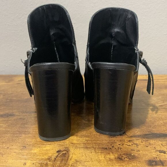 Rebecca Minkoff AIDAN LEATHER POINT-TOE BLOCK-HEEL MULES IN BLACK Size 7 - Picture 3 of 7